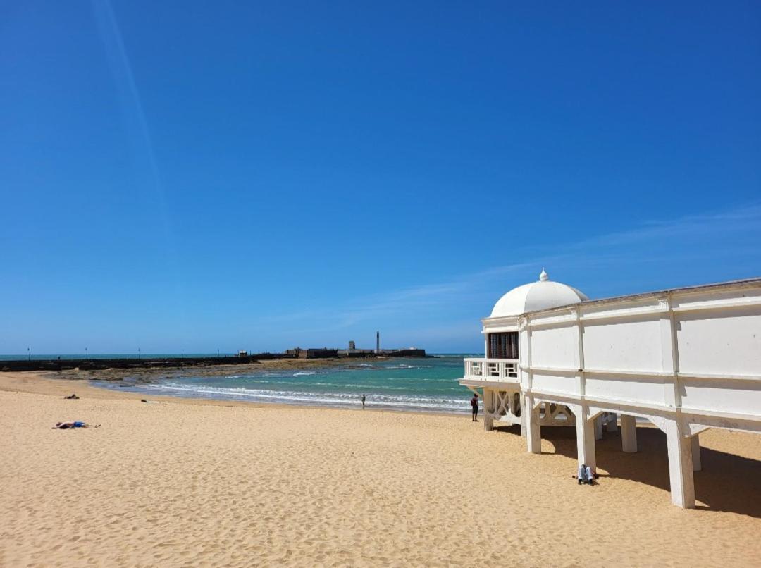 Cadiz Playa La Caleta Terraza Con Barbacoa Appartement Buitenkant foto